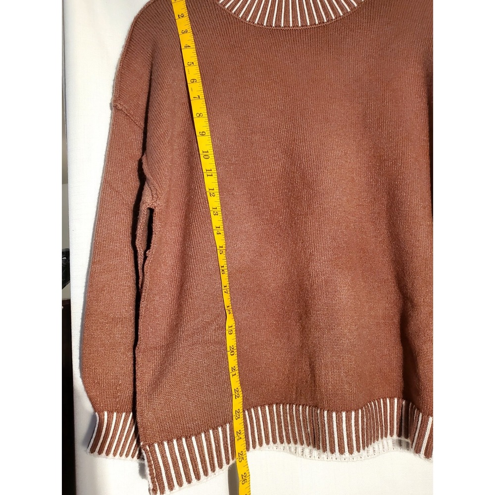 NEW Chyrii Women's Oversized Brown Stitched Cozy Sweater Size‎ SMALL - Picture 4 of 9